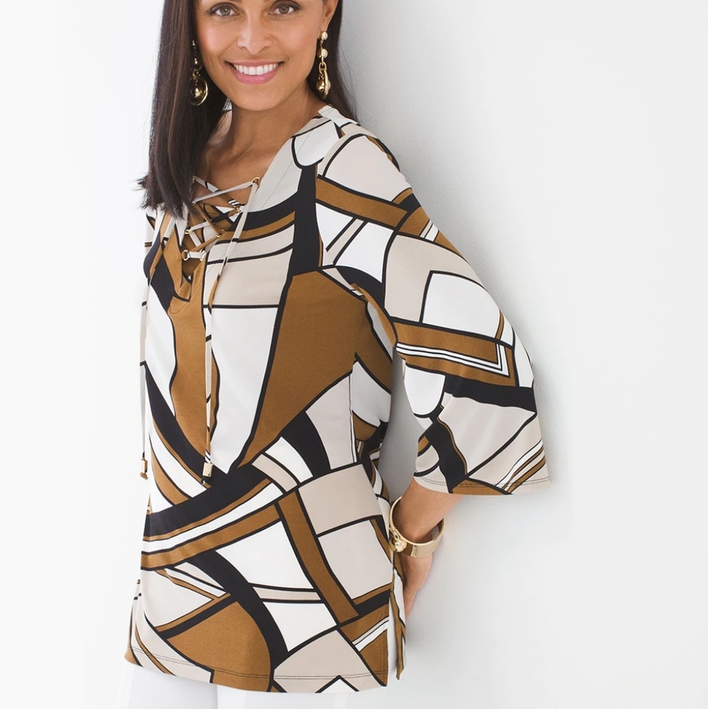 Chico's Abstract Design Tunic Top